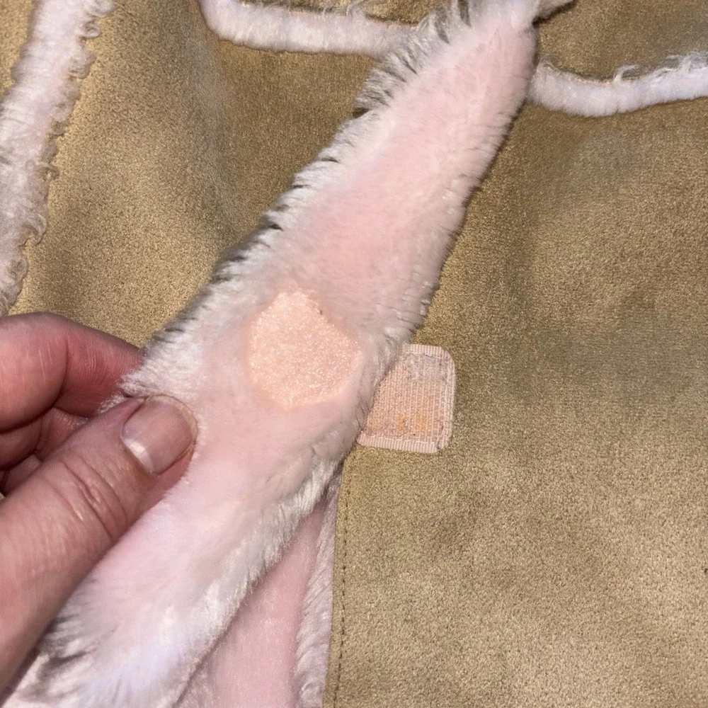 Vintage Gymboree Suede Jacket Pink Faux Fur Trim Lining Girls 18-24 MOS Cozy Y2K
